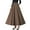 Coffee L, variant on Women Maxi Skirt Elastic High Waist Large Hem A-Line Long Skirt with Pockets Solid Color Office Lady Skirt