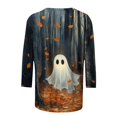 thumbnail image 5 of QATAINLAV Halloween Shirts for Women Novelty Print 3/4 Sleeve Crewneck Pullover Vacation Holiday Fashion Tops Black XXL, 5 of 6