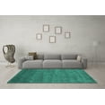 thumbnail image 3 of Ahgly Company Machine Washable Indoor Square Abstract Turquoise Blue Contemporary Area Rugs, 6' Square, 3 of 4