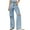 Blue, variant on Kids Girls Jeans Elastic High Waist Ripped Wide Leg Jeans Teen Clothing Preppy Clothes for Girls 9-10 Years Girls Fashion