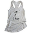 thumbnail image 1 of Rose All Day Tank Top, Ladies Racerback Tank Top, Wine Tank, Bachelorette Tank, Silver Gray, Large, 1 of 3