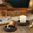 thumbnail image 5 of Set of 2 Wood Candle Holder Farmhouse Decor - Pillar Candle Holders for Table Centerpiece Small Tray Riser Round Wooden Plate Pedestal Stand for Coffee Table Home Living Room, 5 of 6