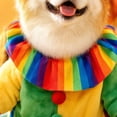 thumbnail image 4 of Funny Jester Dog Costume Striped Clown Pet Outfit with Pointed Hat and Ruffled Collar Halloween Party Cosplay for Dogs Cats, 4 of 5