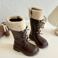 thumbnail image 4 of Luogg Girls Winter Fashion Boots Warm Tall Leather Booties For Kids Stylish Long Boots Comfortable Non Slip Snow Boots for Girls Size 4-4.5 Years, 4 of 5