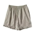 thumbnail image 6 of Summer Saving Wycnly on Sale Shorts for Women Womens Summer Shorts Casual Solid Plus Size Loose Straight Leg Short Pants Vintage Cotton Linen Ruffle Layer Trim Pocket Shorts, 6 of 7