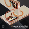 thumbnail image 6 of Clear Magnetic Case for Samsung Galaxy S24, Compatible with Magsafe Slim Bumper Hybrid Protection Transparent Not-Yellowing Kickstand Phone Case for Samsung Galaxy S24, Orange, 6 of 8