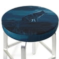 thumbnail image 3 of Balery Lonely Night Wolf Fundas de asiento para taburete de bar redondo de tela de terciopelo ajustables que protegen de arañazos y manchas para sillas de 14 a 17 pulgadas.-13 inch, 3 of 7