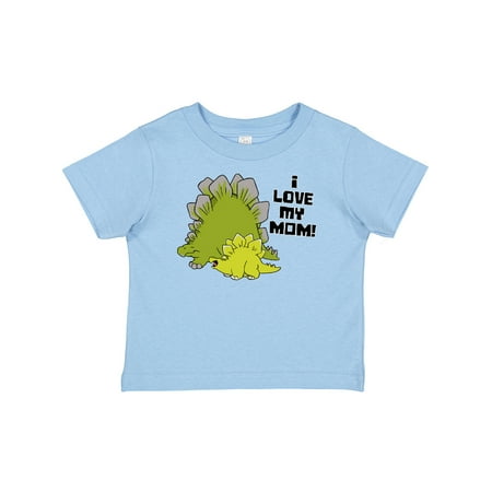 

Inktastic I Love My Mom with Baby and Mommy Stegosaurus Gift Baby Boy or Baby Girl T-Shirt