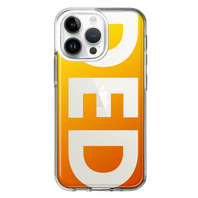 MUNDAZE Apple iPhone 14 Pro Max Shockproof Clear Hybrid Protective Phone Case Orange Yellow Clear Funny Text Quote Ded Cover