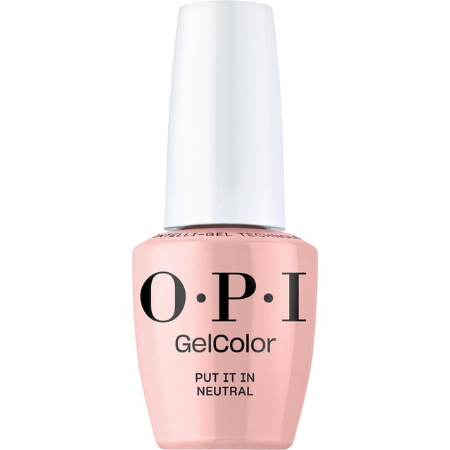 OPI GelColor Put It en Neutral | Esmalte de uñas en gel Sheer Soft Nude Pink Crèe de secado LED | Brillo de salón, larga duración | Vegano y sin HEMA | 14 ml