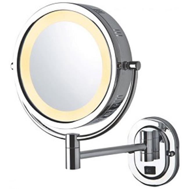 Jerdon Style HL165CD 8 in., 5X1X Halo Lighted Wall Mount Mirror