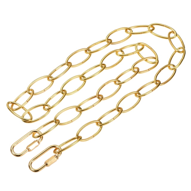 Unique Bargains 3mm Thick 1m Long Chain Connectors Pendant Light Fixture Chains Gold 1 Set