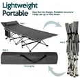 thumbnail image 5 of Zone Tech Folding Outdoor Travel Cot - Grey Lightweight Heavy Duty Adult & Kids Cot w/ Large Pocket for Hiking, Camping, and Other Outdoor Activity, 5 of 8