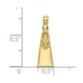 thumbnail image 2 of 6.7mm 10k Solid Yellow Gold Scuba Flipper Charm Pendant Necklace for Women - .7 Grams, 2 of 2