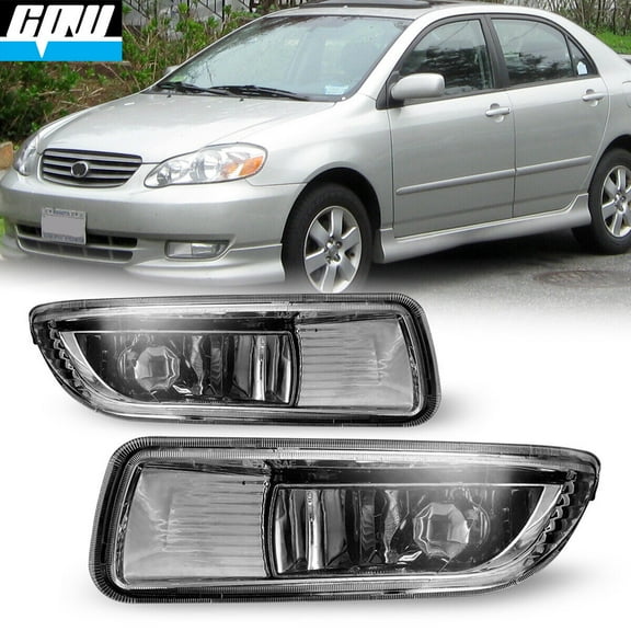 For 2003-2004 Toyota Corolla Front Bumper Driving Fog Lights Lamps Pair w/Bulbs