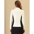 thumbnail image 4 of INSPIRE CHIC Chaqueta de oficina de trabajo para mujer Botones Manga larga Blazer de color en contraste blanco XL, 4 of 5