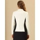 thumbnail image 4 of Chaqueta de oficina de trabajo para mujer Botones Manga larga Blazer de color en contraste blanco M, 4 of 5