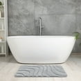 thumbnail image 5 of Unique Bargains Non Slip Bath Mat Geometry Bathroom Rug Absorbent Mat Microfiber Bath Rugs Light Gray 16" x 24", 5 of 6
