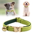 thumbnail image 1 of BKER Colored Velvet Cat Collar Optional Tie Customized Engraved Collar For Small And Large Cats (light Gold Buckle), 1 of 4