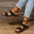thumbnail image 2 of KBODIU Women's Sandals, Women Orthopedic Sandals with Arch Support Fashion Casual Sandals Wedges Outdoor Slippers Summer Beach Sandals Wedge Shoes Black 35, 2 of 5