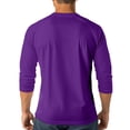 thumbnail image 5 of Men's Summer Henley Shirt 3/4 Sleeve Solid Color Shirts Casual Cotton Jersey Baseball Button up T-Shirts Sport Athletic Tee Top Purple S, 5 of 6