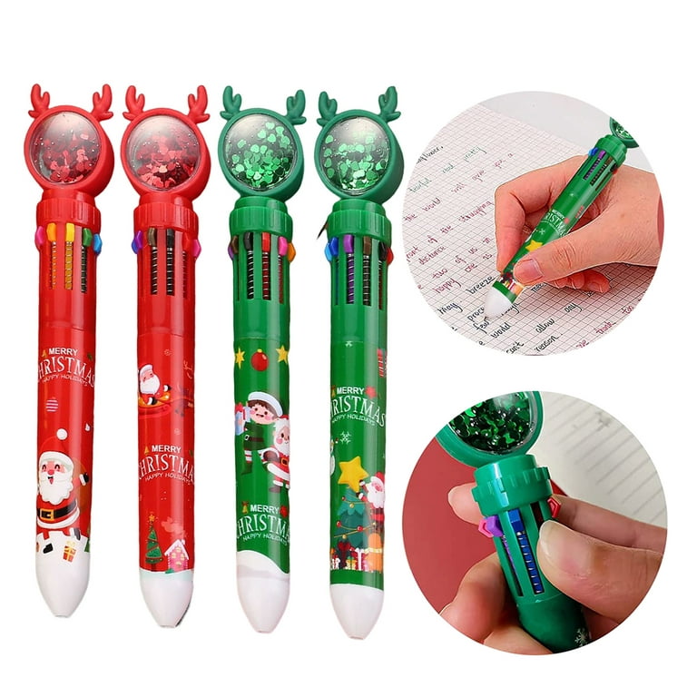 6 Pcs 0.5mm Gel Pens Push Fine Point Fast Dry Comfort Grip Shock