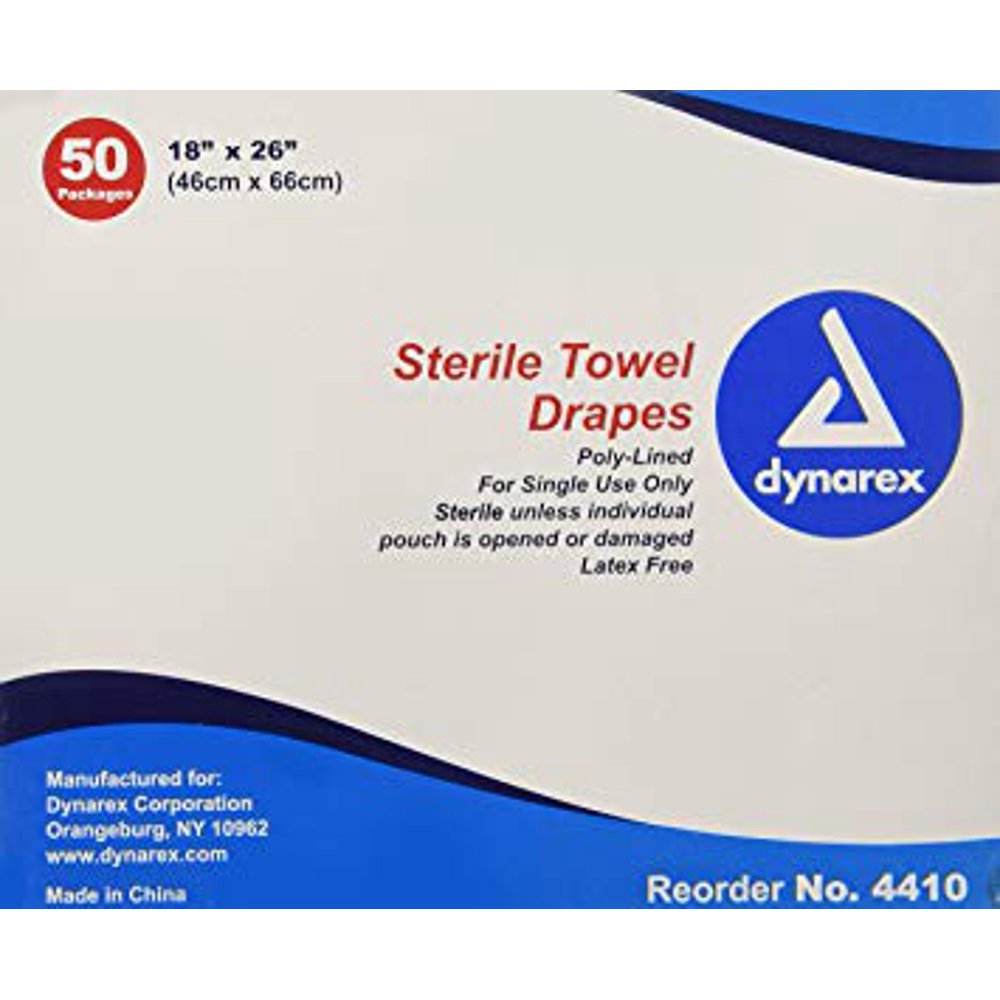 General Purpose Drape Towel, 18" X 26", Sterile, Case of 300 Walmart
