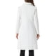 thumbnail image 3 of Abrigo de cuello INSPIRE CHIC para mujer, con botones, de manga larga, estilo A-line, casual, abrigo largo de invierno, tamaño S, color blanco crema, 3 of 6