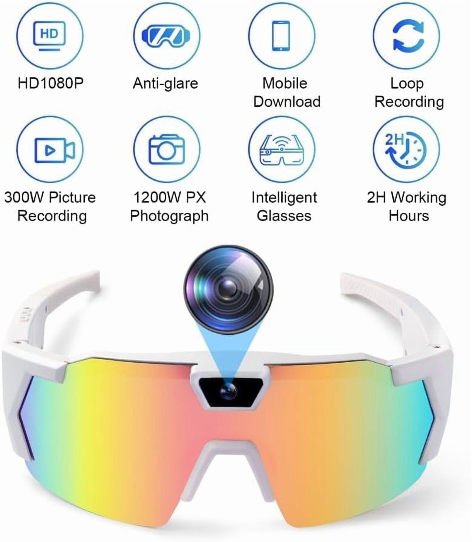 Glasses 4K Baseball Sunglasses with Camera, 2026 Upgrade Smart Camera Glasse for Men Women Sunglasses with Cameras