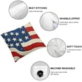 thumbnail image 6 of nygtbtfer 4th of July Pillow Covers Set of 2 America Flag Stars Decorations Home of The Patriotic Throw Cushion Case for Home Sofa Couch 22x22in, 6 of 7