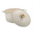 thumbnail image 5 of Tramontina 7 Quart Enameled Cast Iron Round Dutch Oven, Latte/Gold Knob, 5 of 6