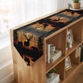 thumbnail image 4 of Deer Bear Table Runner Linen Burlap Table Runner 90 Inches Long Rustic Forest Sunset Pine Tree Natural Landscape Dresser Scarves for Kitchen Island Coffee Dining Room Party Holiday Decor 13"x90", 4 of 8