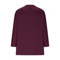 thumbnail image 6 of Atogsazn Women's 3/4 Sleeve Shirts Casual V Neck Button Down Tshirt Loose Pullover Fashion Tops Tee Wine XXL, 6 of 6