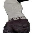 thumbnail image 4 of MesaSe Blouse à Manches Longues Y2K pour Femmes, Patchwork Noir, Coupe Slim Basique, 4 of 6