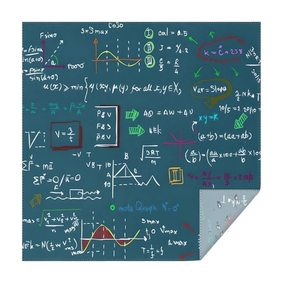 Math Equations Lab Tools Blue Pattern Square Tablecloth,Waterproof Square Table Cover,Wipeable Spillproof Washable Table Cover for Home Kitchen Party Decor 42"X42"(107x107cm)