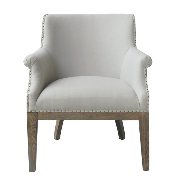 HomeFare Deconstructed Style Upholstered Accent Chair in Dove Gray