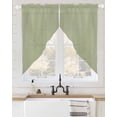 thumbnail image 2 of Sage Green Swag Valances for Windows, Farmhouse Sage Green Decor Rod Pocket Sheer Valances for Large Windows, Swag Toppers Light Filtering for Kitchen Living Room 2 Panels 36''x63'', 2 of 6