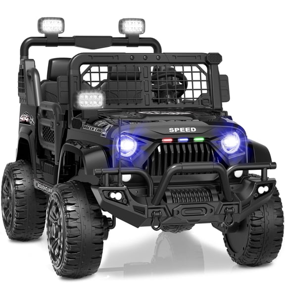 YunTopKids 24 Volt Ride on Toys, 2 Seater Power-Wheels, Electric Car for Kids with 800W Powerful Motors, 3 Speeds, LED Lights, Bluetooth Music, Black