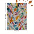 thumbnail image 3 of Colorful Textured Abstract Leaf Oil Painting Canvas Print Home Hallway Decor, 3 of 8