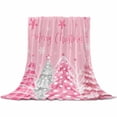 thumbnail image 2 of Christmas Throw Flannel Blanket 30x40In Pink Christmas Tree Xmas Snowflakes Winter Super Soft Cozy Bed Blanket, Lightweight Plush Fuzzy Bed Throw for Bedroom Sofa Couch Living Room, 2 of 4