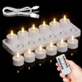 thumbnail image 1 of Velas de té GenSwin 12 recargables con temporizador remoto, 1 of 7