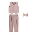 thumbnail image 7 of YUSIM Boys Dress Suit Sets 3 Piece- Bow Tie+Button Vest+Formal Pants Kids Outfit Sets Pink Size 8, 7 of 7