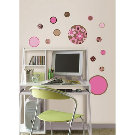 WallPops Gone Dotty MiniPops Wall Art Decals, Brown and Pink