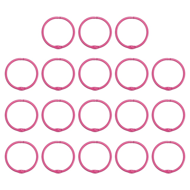 Unique Bargains 45mm Loose Leaf Binder Rings, 18 Pack 3mm Metal Flash Card Book Binding Rings for Key Chain Card Scrapbooks, Pink