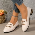 thumbnail image 6 of WRKEKC Womens Shoes Slip On British Style Loafers Wide Width Metal Buckle Low Heel Spring Casual Shoes for Women, 6 of 9