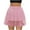 01 Pink, variant on Women's Lace Trim Mini Skirt Low Rise Pleated Half Slip Skirt Layered Flowy Skirts Underskirt