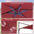 thumbnail image 2 of Gymax 10 FT Outdoor Cantilever Umbrella w/360-Degree Rotation Air Vent Cross Base Included Patio Wine, 2 of 7