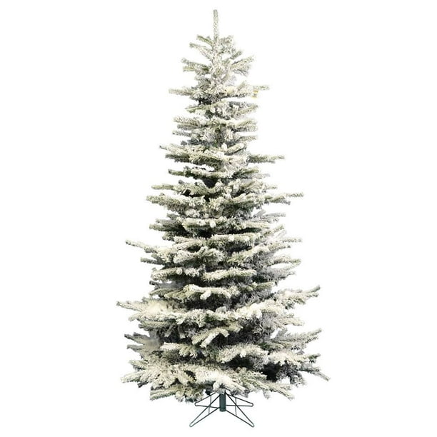 Perfect Holiday 5 Ft Pre-Lit Christmas Tree Heavy Flocked Slim, 409 Tips, Ul 250 Warm White Led, Bm5 Metal Base, Dia 34" - Walmart.com