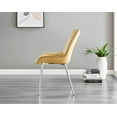 thumbnail image 4 of Furniturebox UK Pesaro Modern Adult Velvet Mustard/Silver Dining Side Chairs, Set of 2, 4 of 6