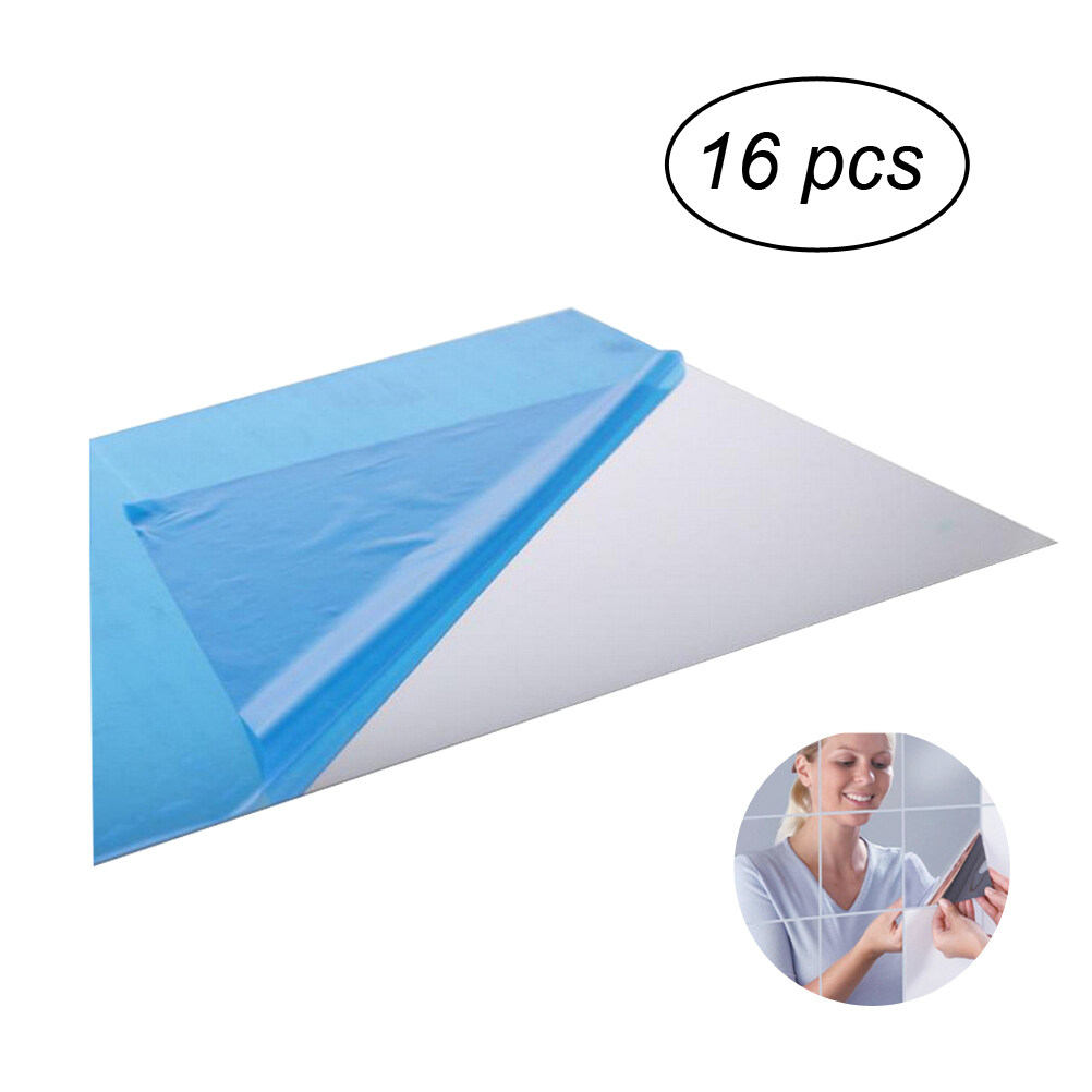 Homemaxs 16 pcs 15x15cm DIY Selfadhesive Mirror Wall Sticker Mirror